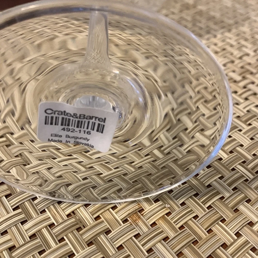 3 Crate & Barrel Elite Burgundy Red Wine Glass